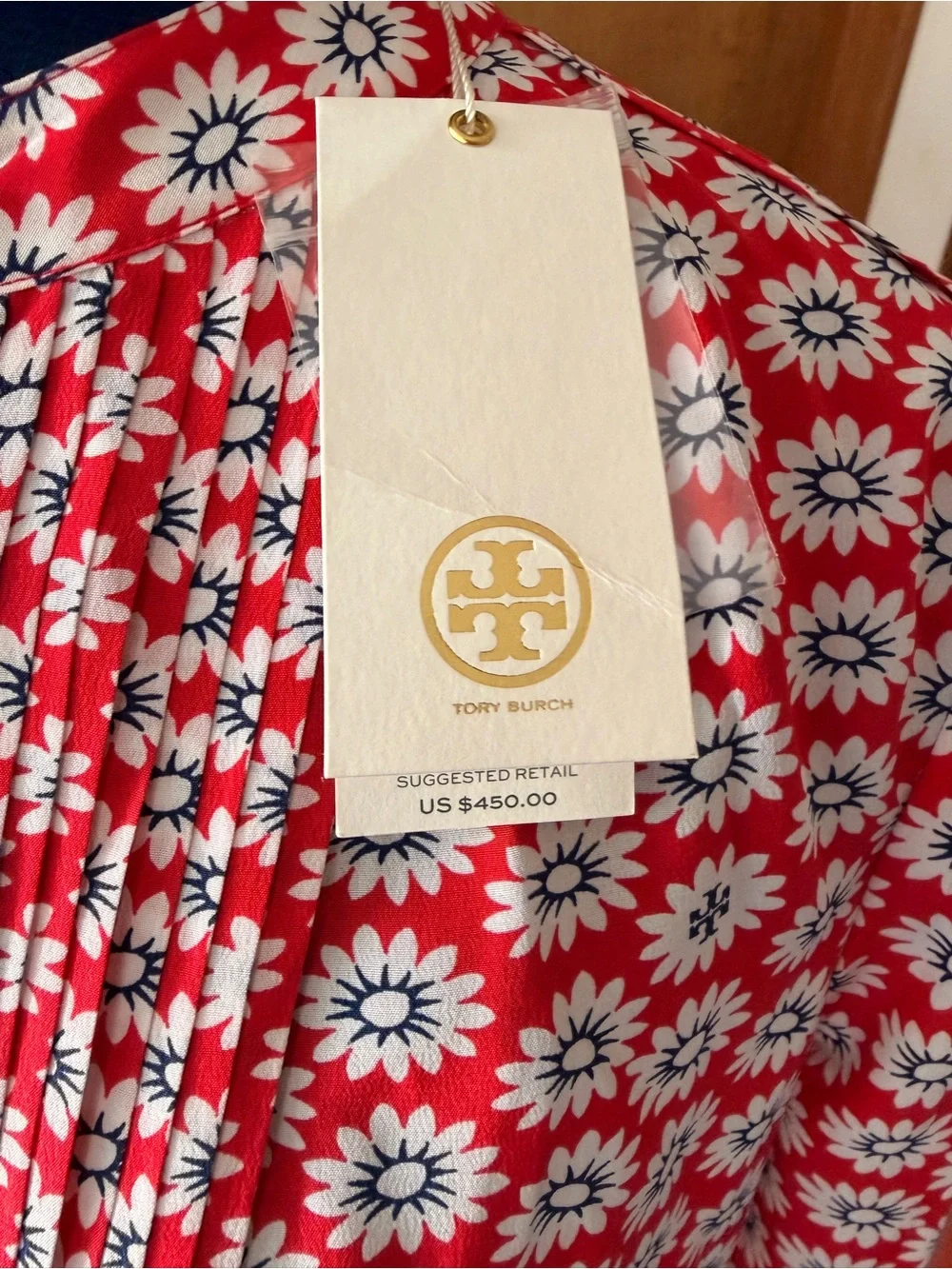 Tory Burch Cora Dress NWT Red Silk Dress Size 8